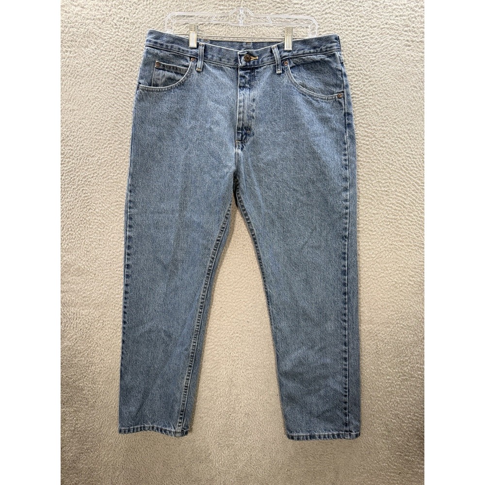 Wrangler Jeans Mens 36x29 Blue Denim Relaxed Workwear Chore Barn Western Rancher